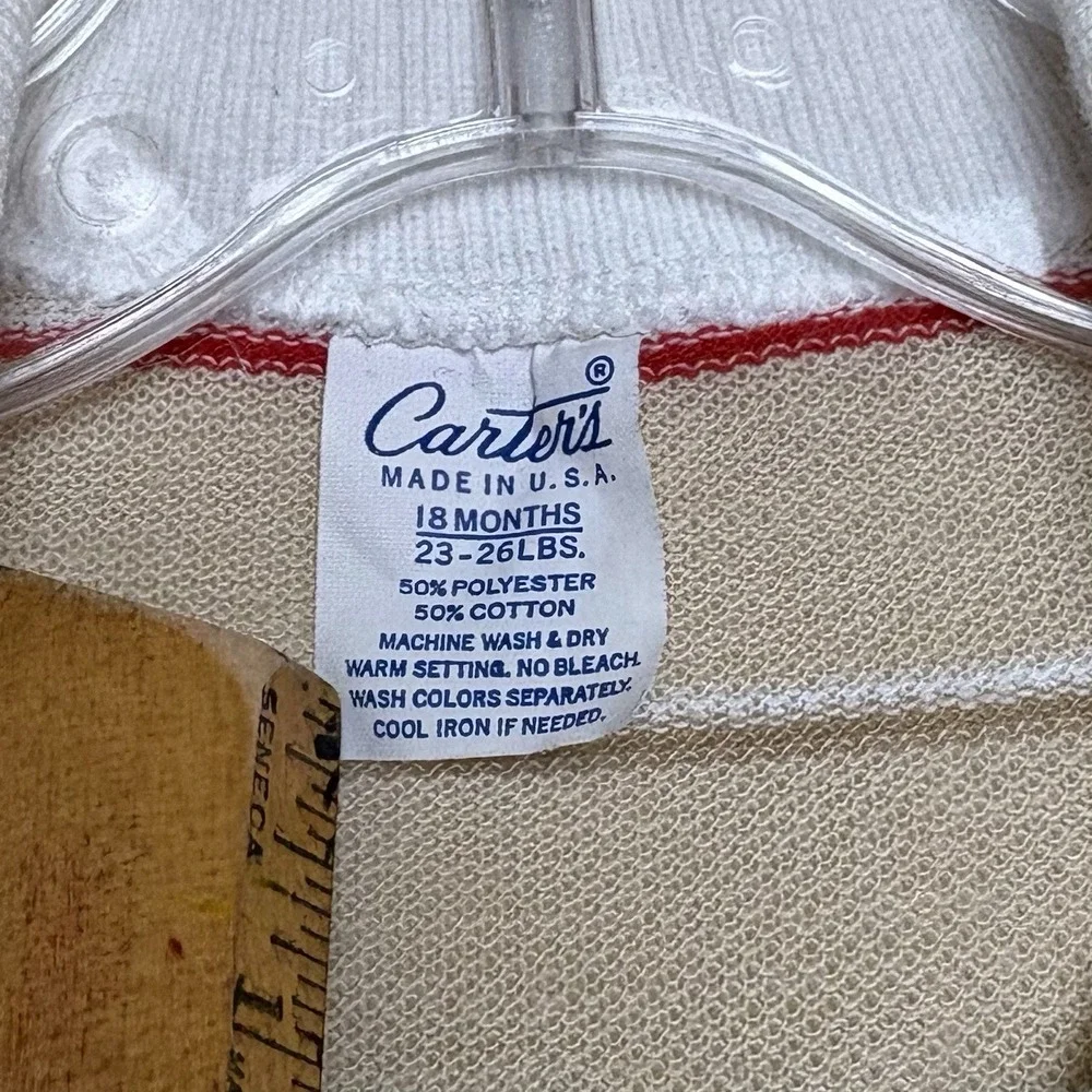 Vintage Carter's Beige Tan Striped Baby Shirt Top 18 months